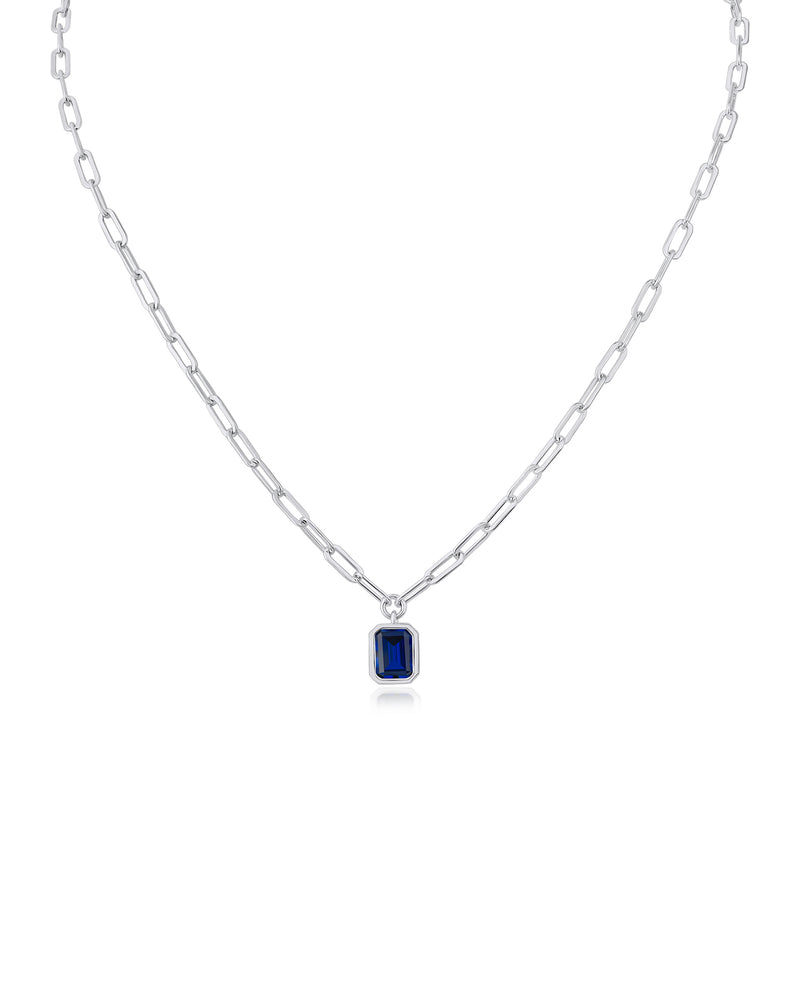 Emerald CZ Bezel Pendant