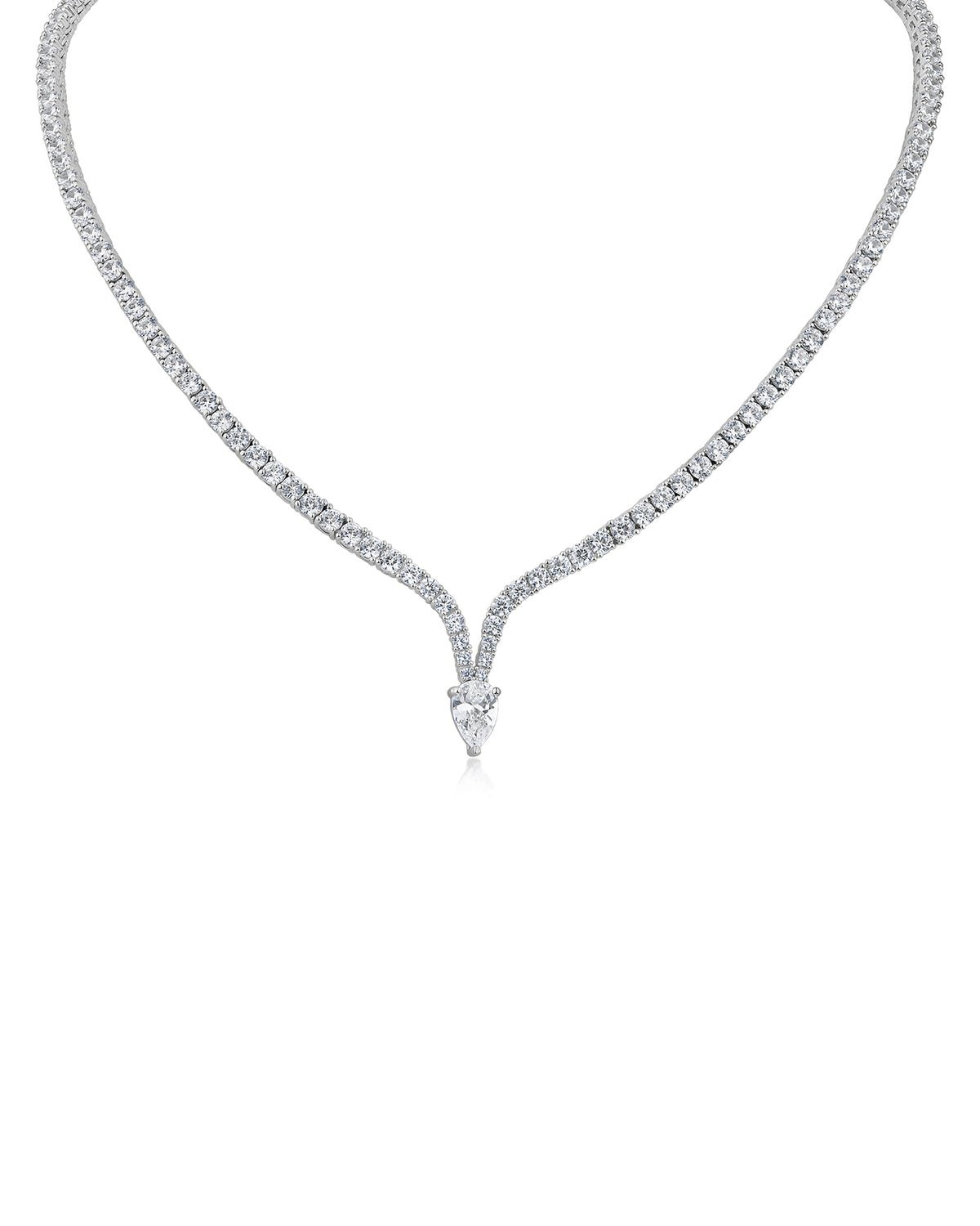 Pear CZ Drop Necklace