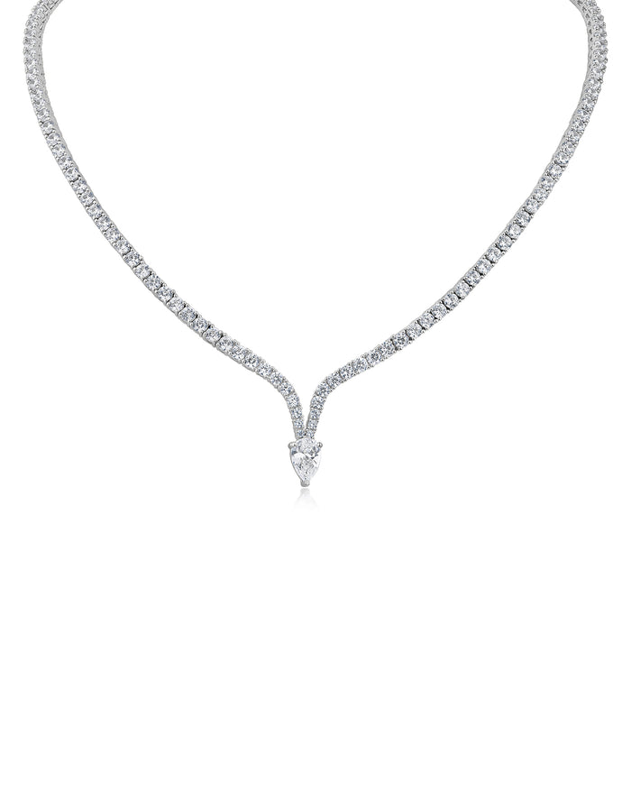 Pear CZ Drop Necklace
