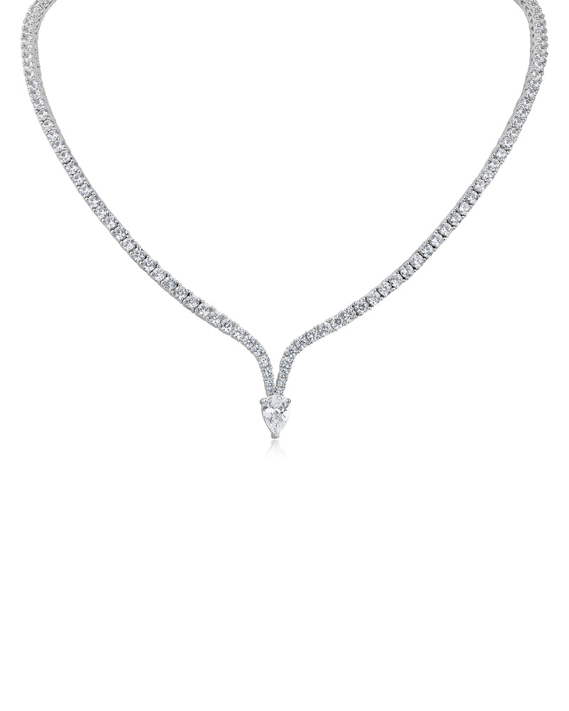 Pear CZ Drop Necklace