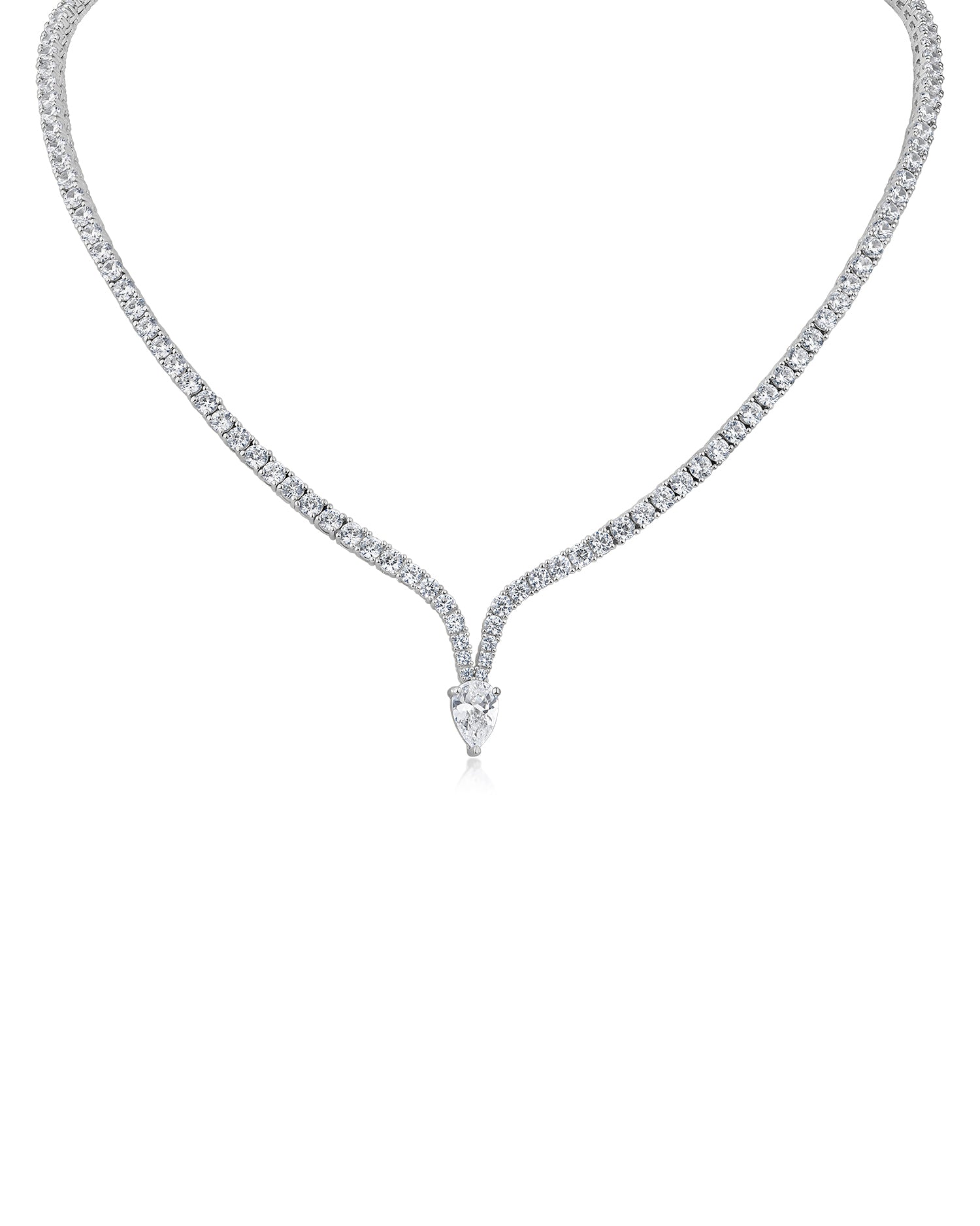 Pear CZ Drop Necklace