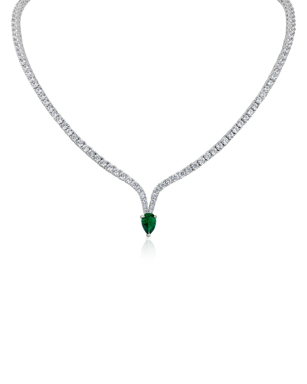 Pear CZ Drop Necklace