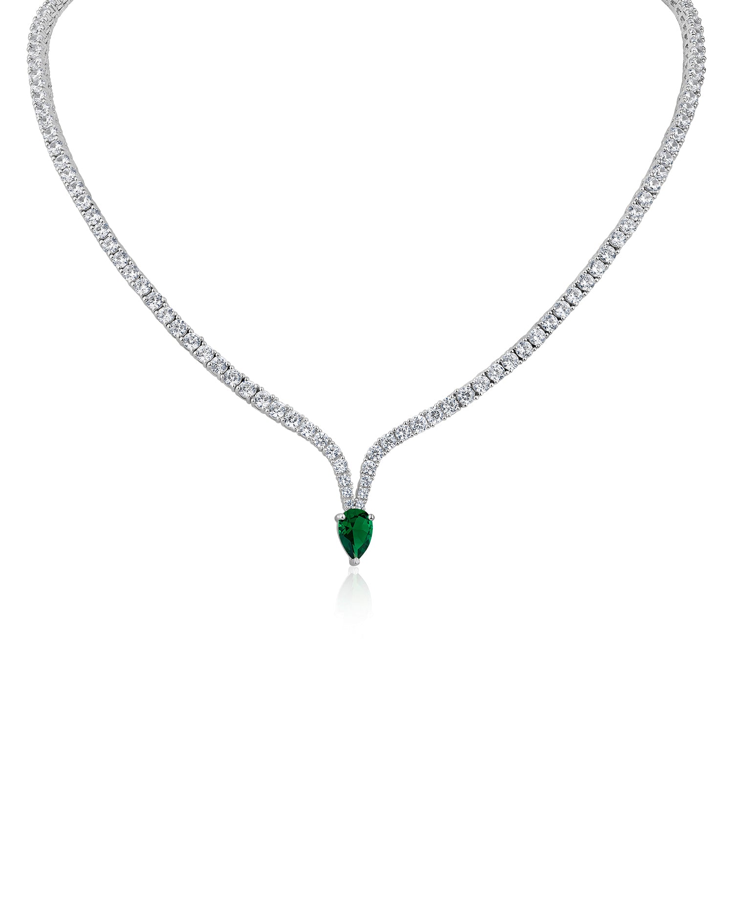 Pear CZ Drop Necklace
