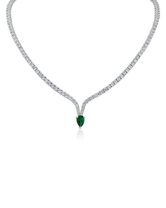Pear CZ Drop Necklace