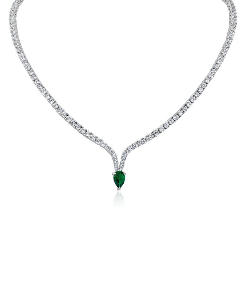 Pear CZ Drop Necklace