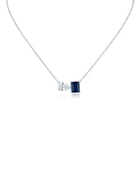 Pear and Emerald Pendant Necklace