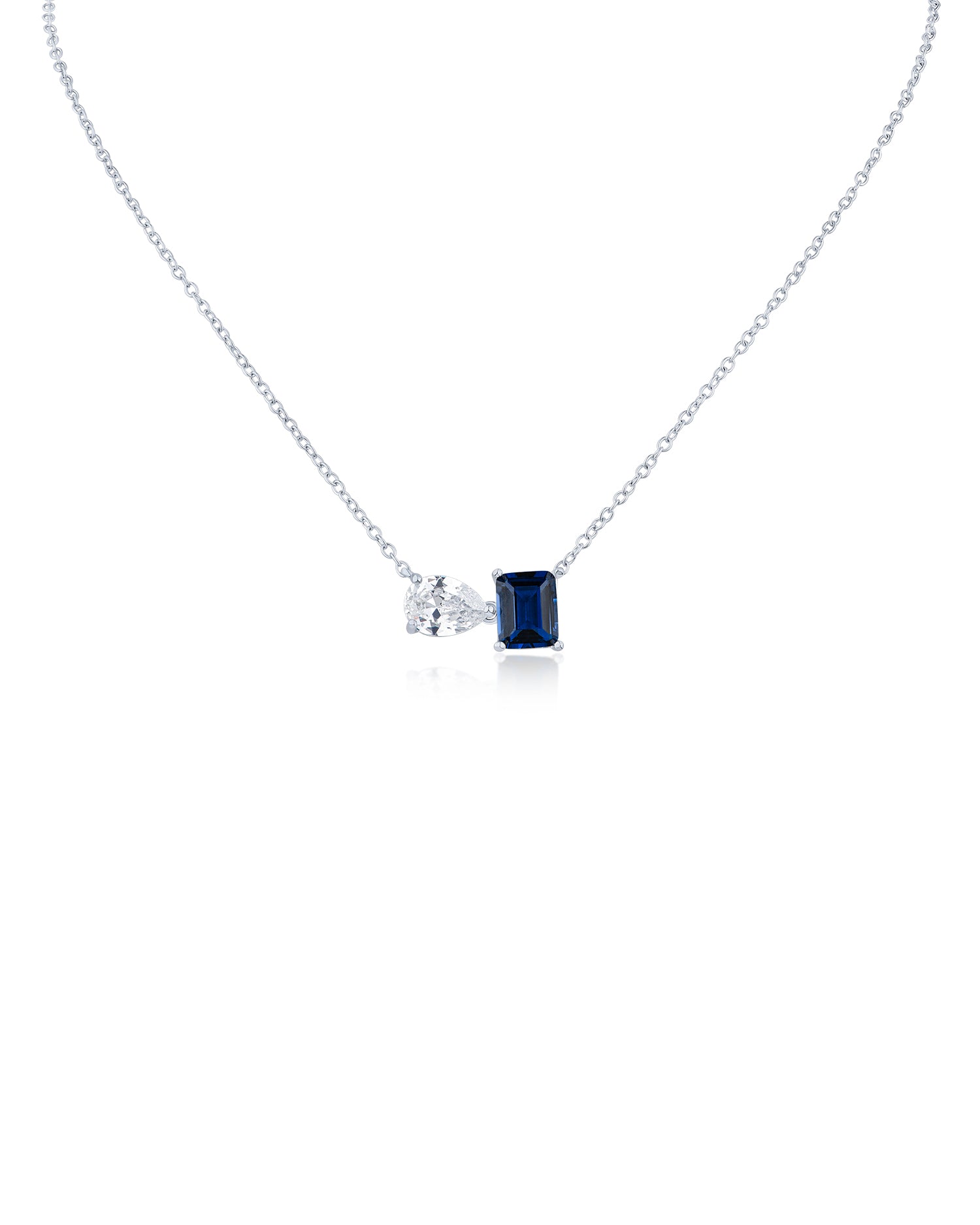 Pear and Emerald Pendant Necklace