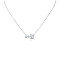 Pear and Emerald Pendant Necklace