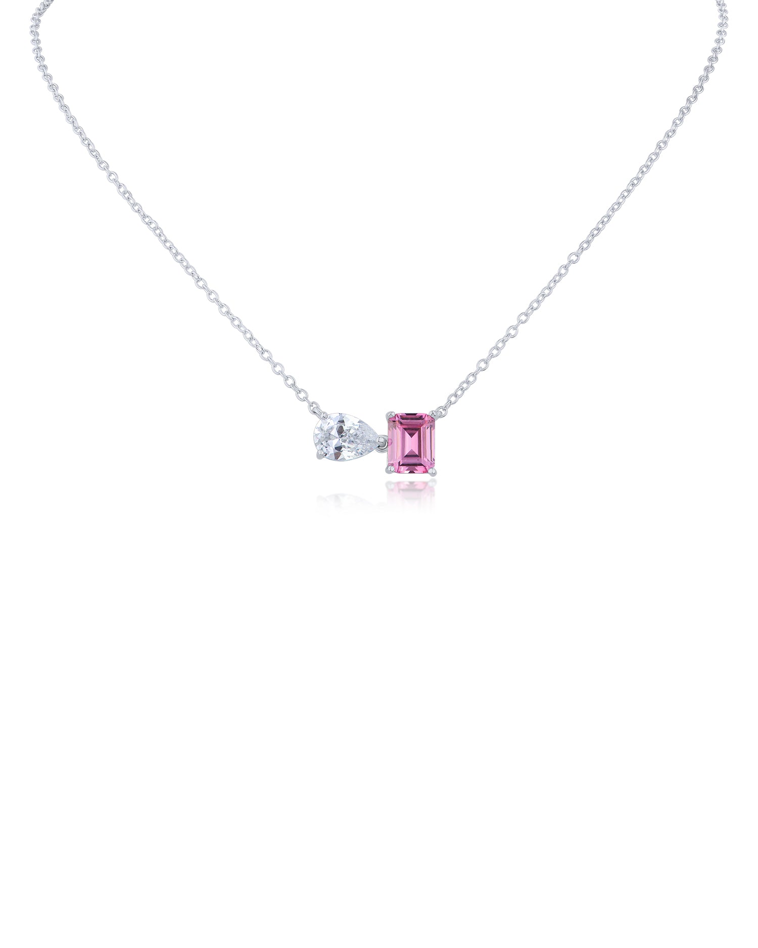 Pear and Emerald Pendant Necklace
