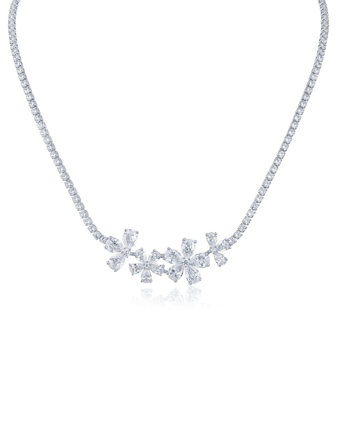 Floral CZ Necklace
