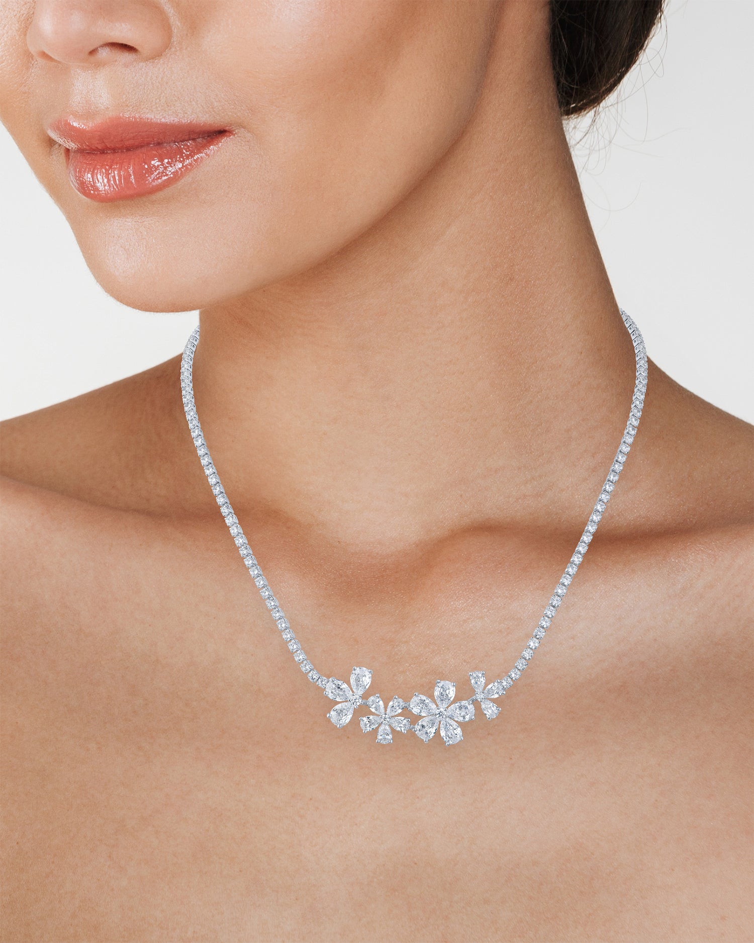 Floral CZ Necklace