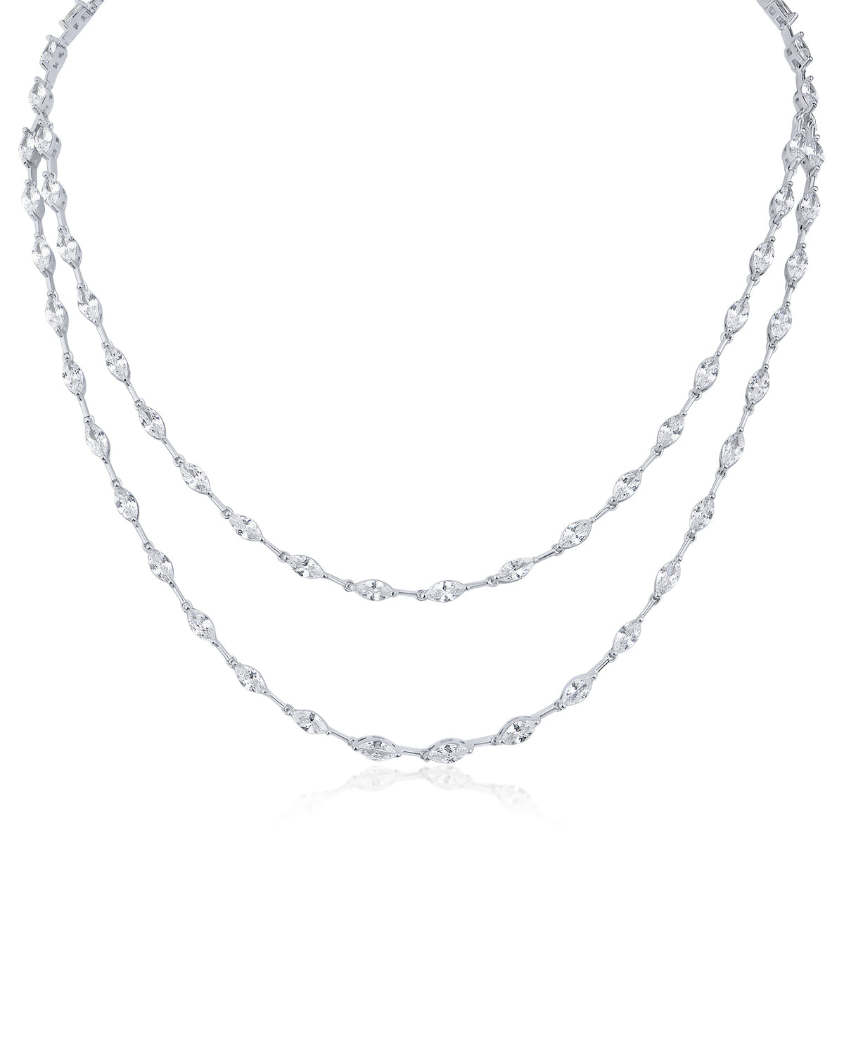 Double Layered Marquise CZ Necklace