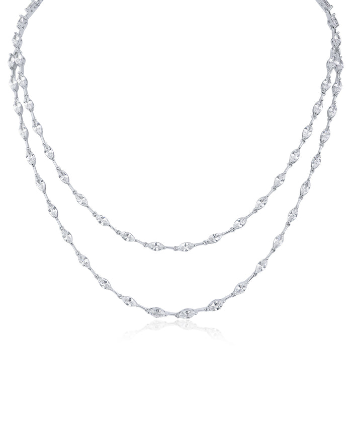 Double Layered Marquise CZ Necklace
