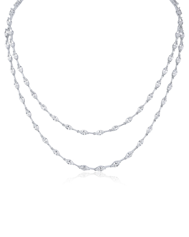 Double Layered Marquise CZ Necklace