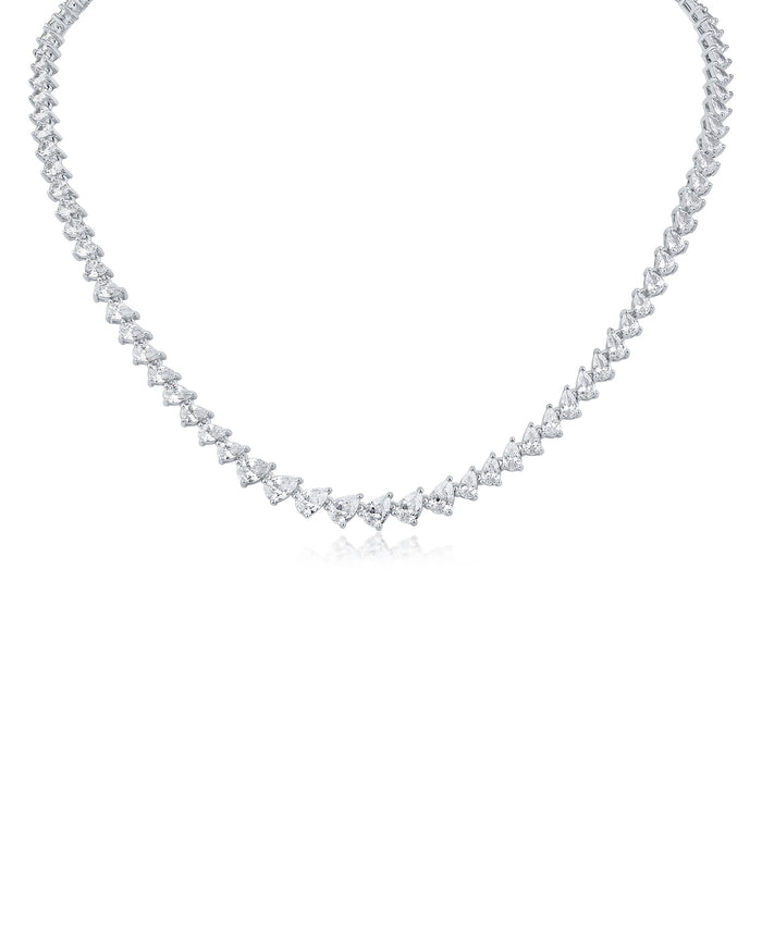 Pear CZ Tennis Necklace