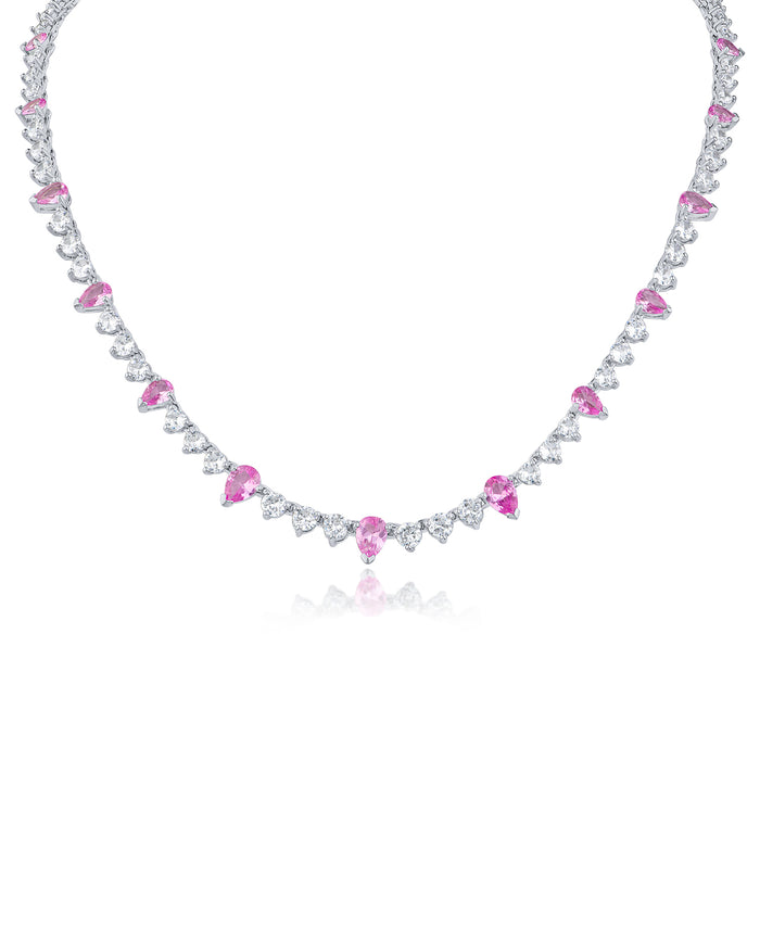 Pink Pear Collar Necklace