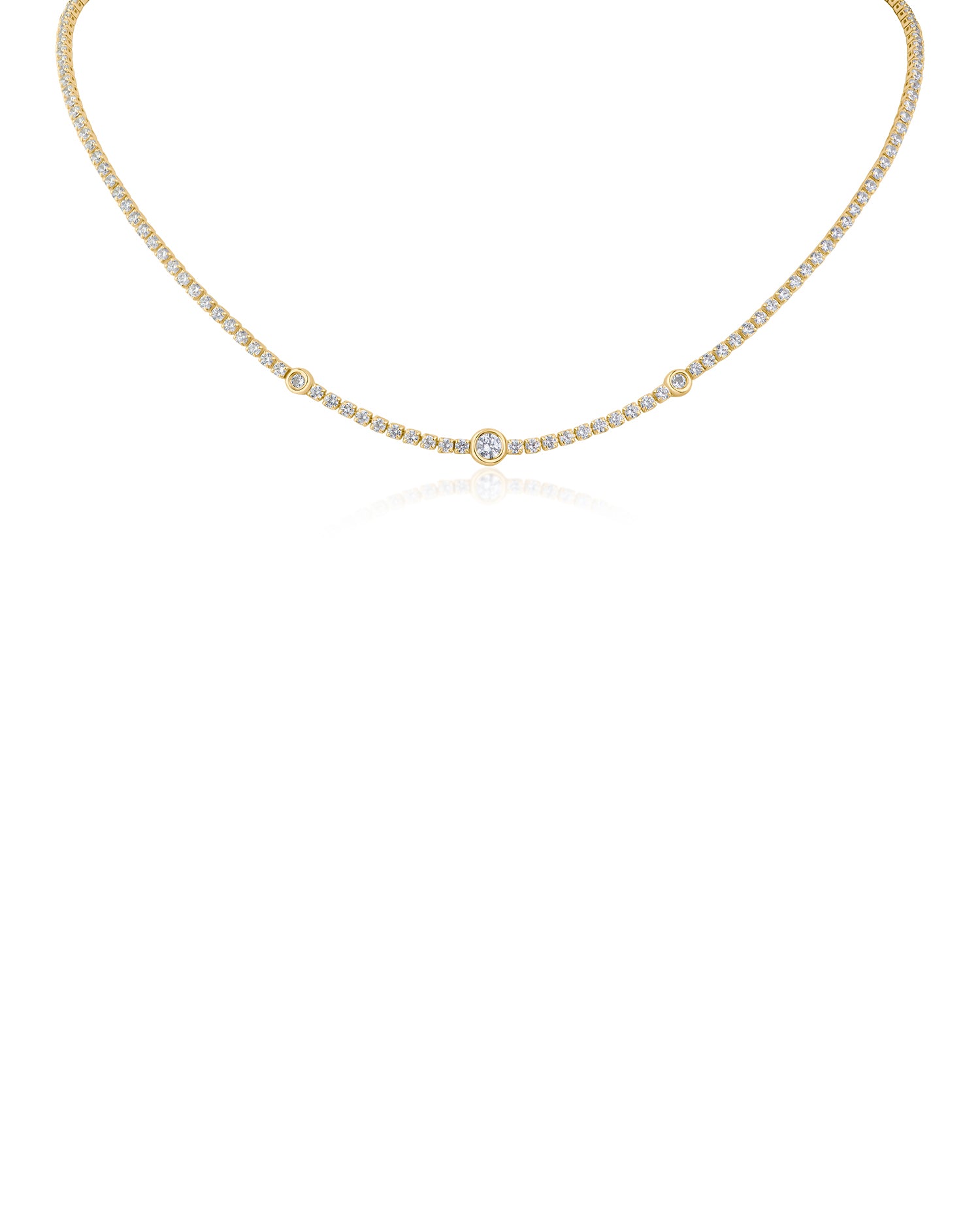 Bezel Station Tennis Necklace