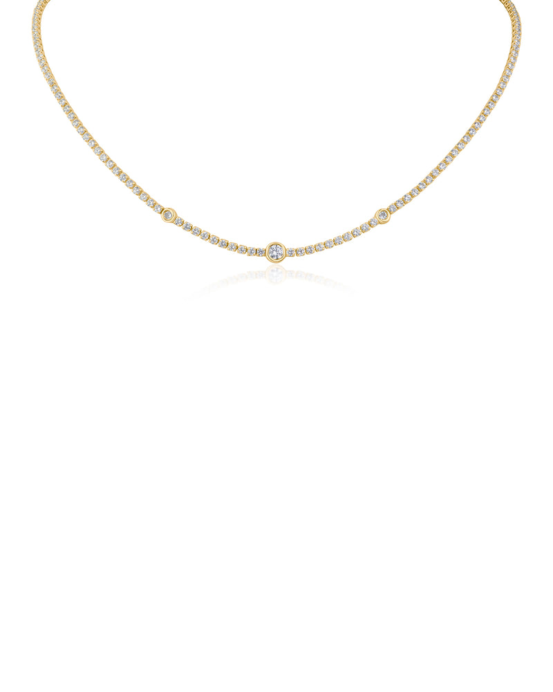 Round and Metal Alternating Bangle