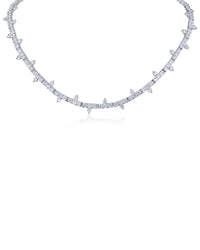 Round CZ Spiked Tennis Necklace