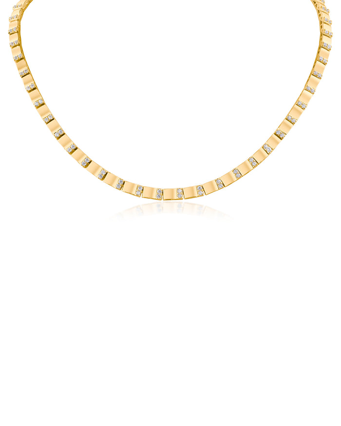 CZ Station Box-Link Necklace