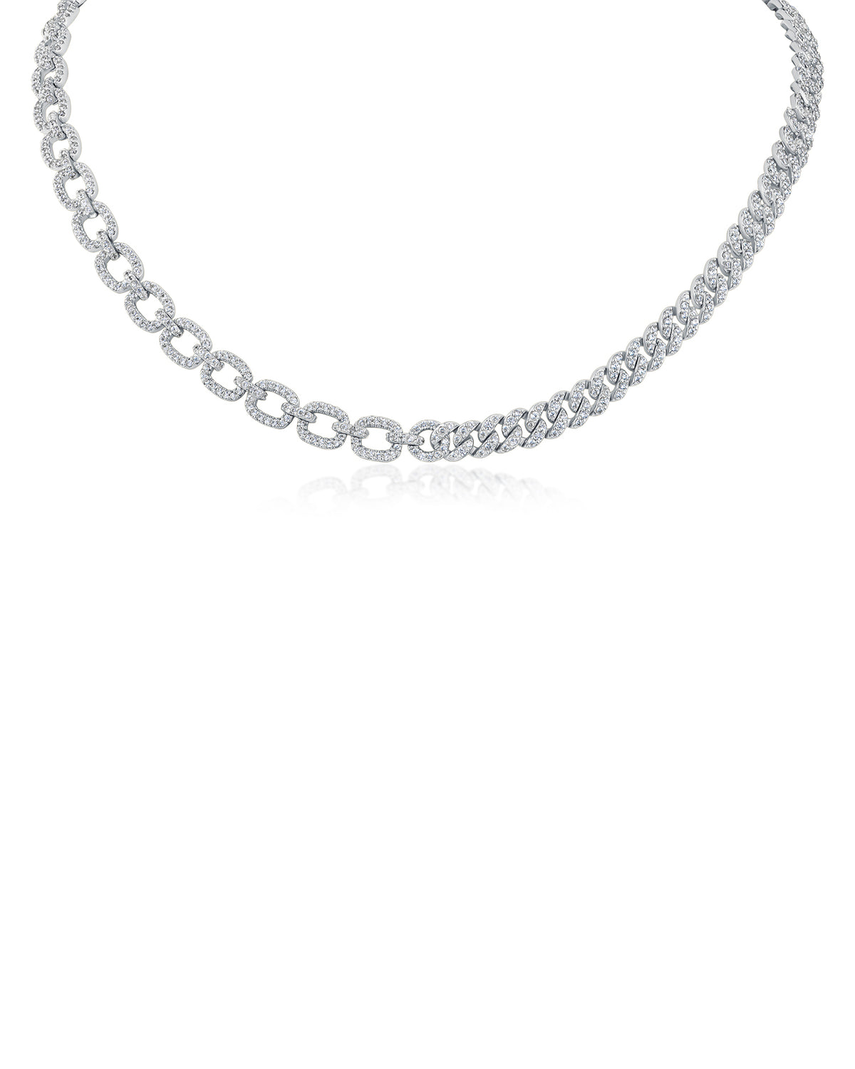 Two-Chain CZ Fusion Necklace