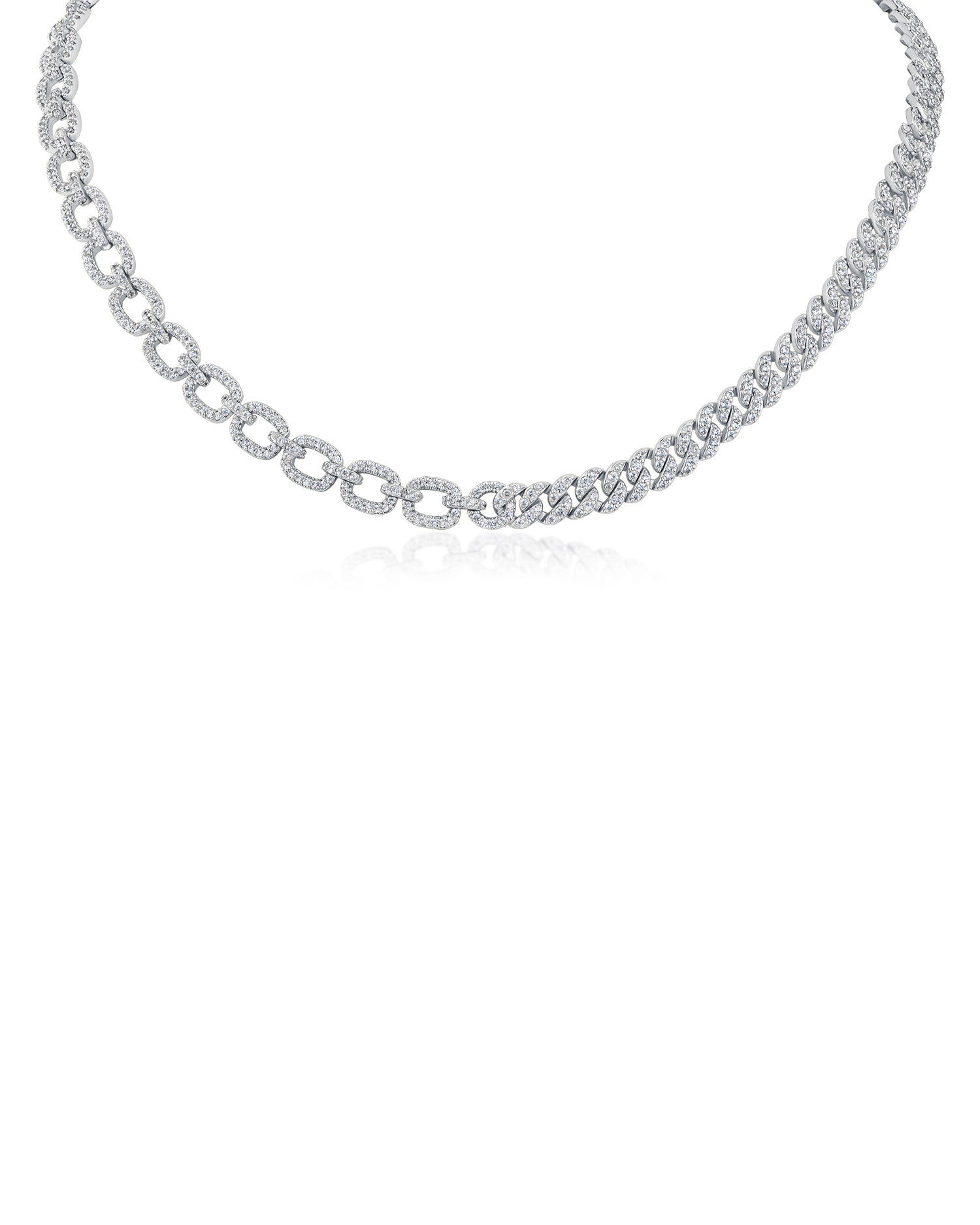 Two-Chain CZ Fusion Necklace