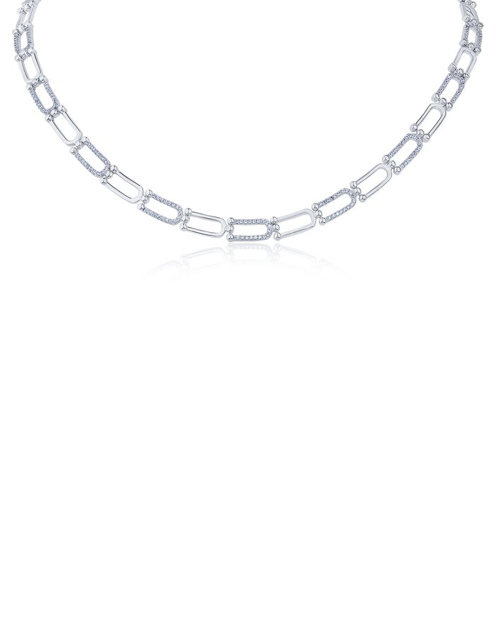 CZ Link Collar Necklace