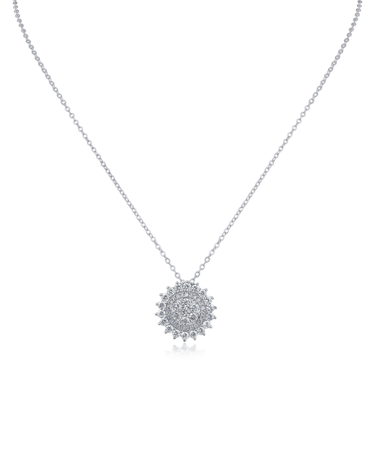 Multi Row Round CZ Pendant