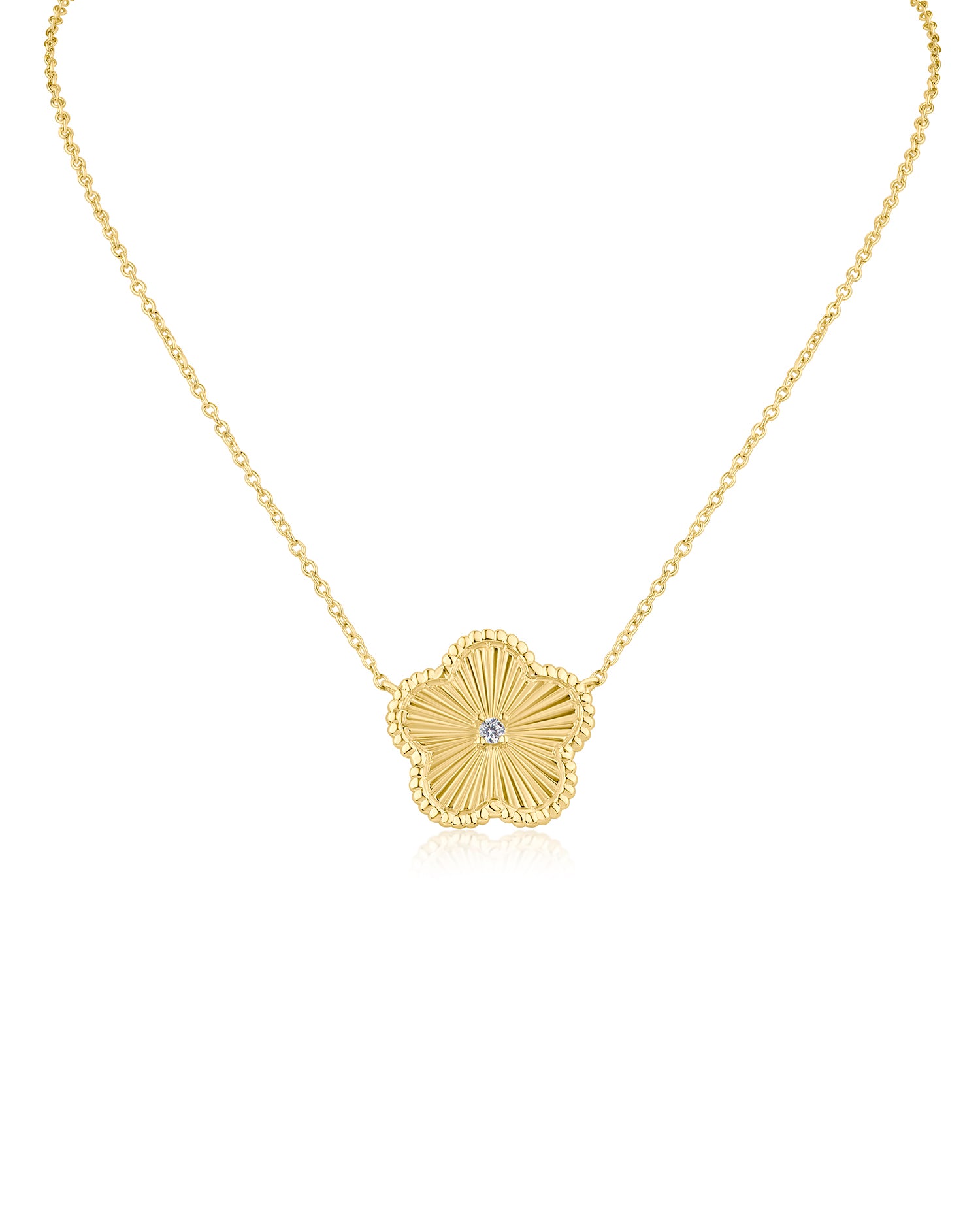 Large Clover Pendant Necklace – CZ by Kenneth Jay Lane
