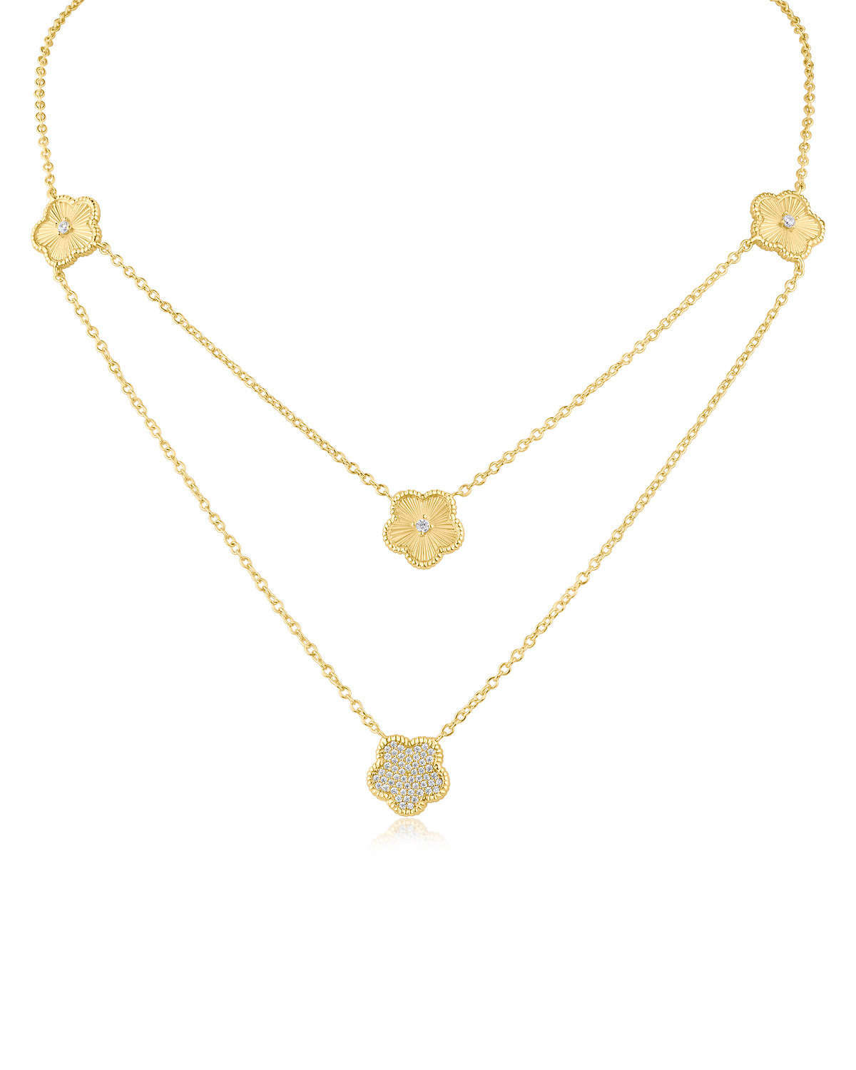 Double Stranded Clover Necklace