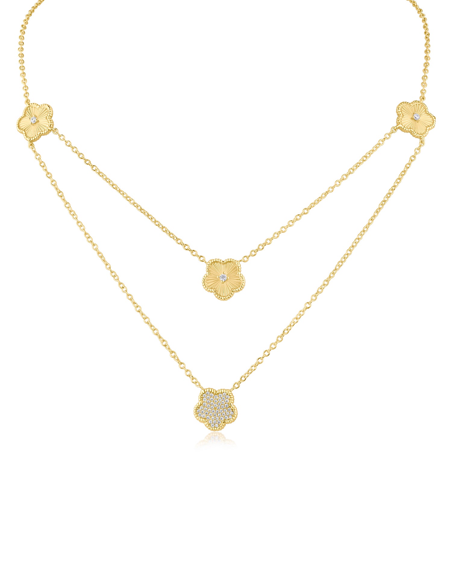 Double Stranded Clover Necklace