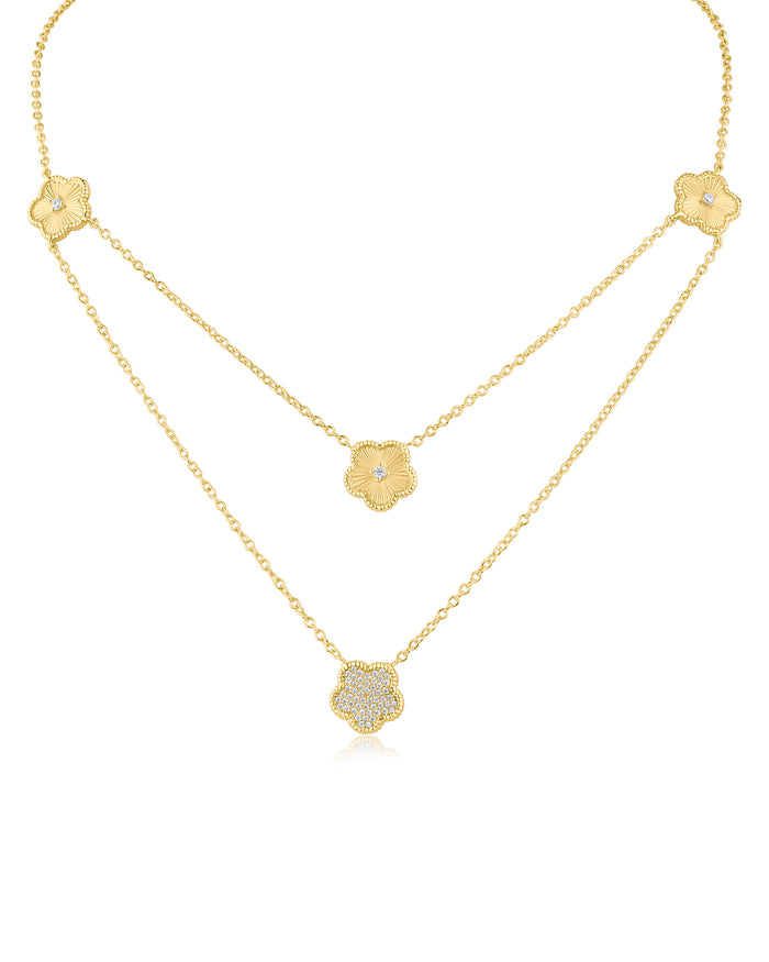 Double Stranded Clover Necklace