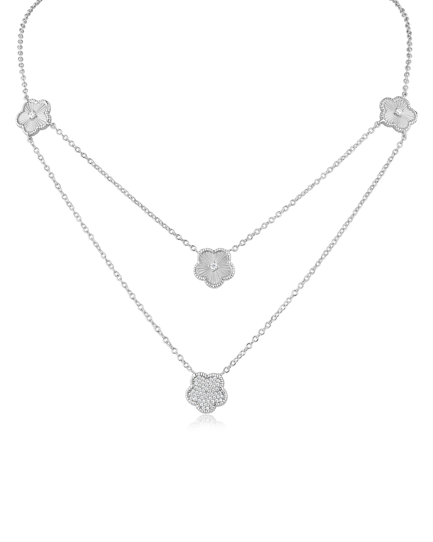 Double Stranded Clover Necklace