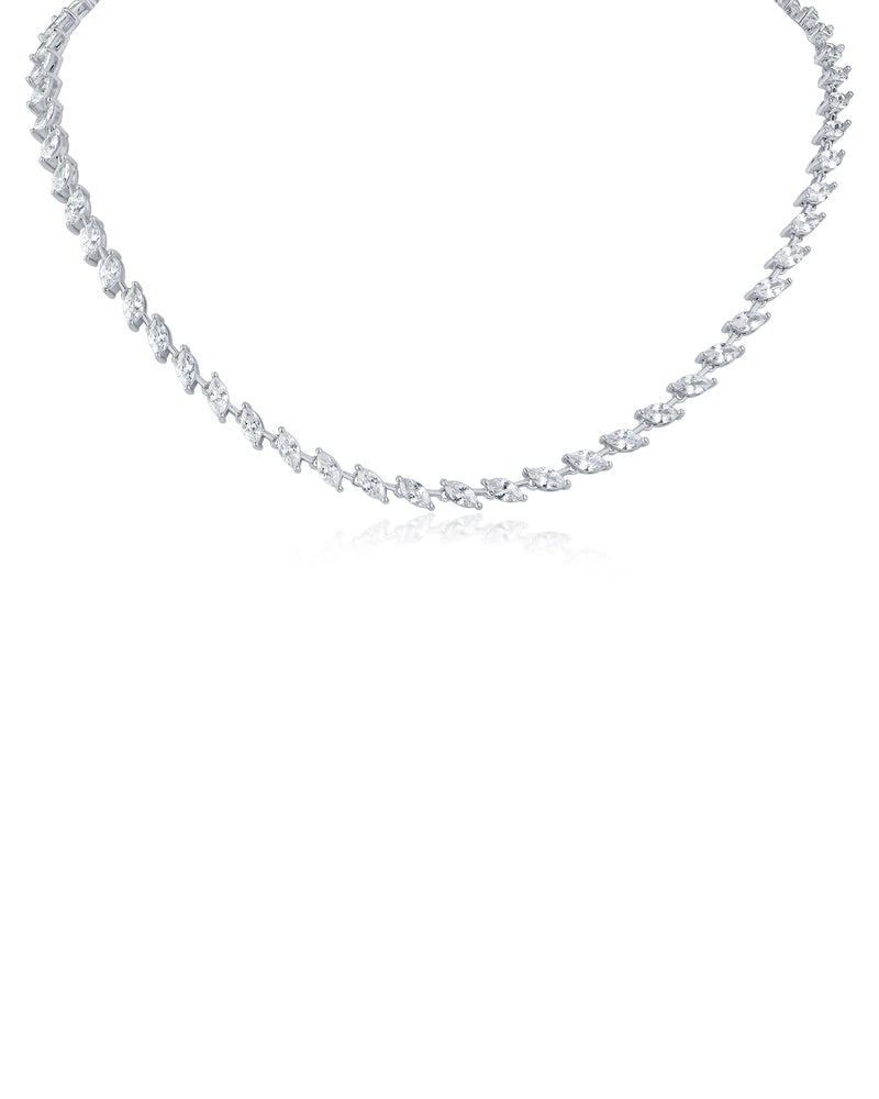 Marquise CZ Tennis Necklace