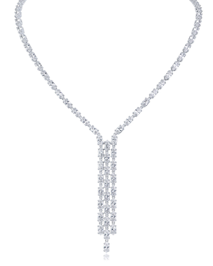 Marquise CZ Fringe Necklace