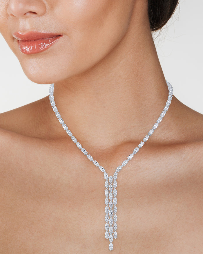Marquise CZ Fringe Necklace