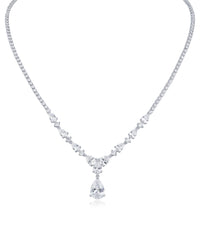 CZ Teardrop Drop Necklace