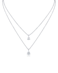 Double Stranded Pear CZ Necklace