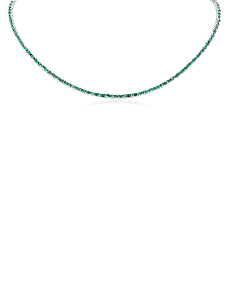 Petite Baguette CZ Tennis Necklace