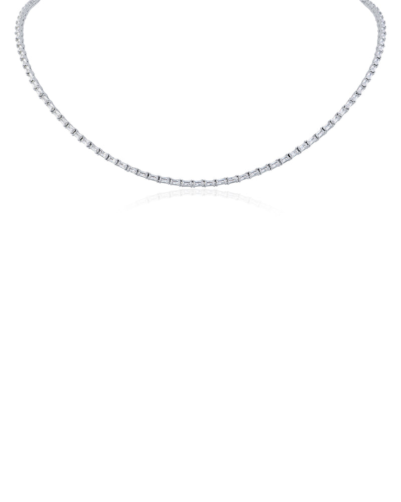 Petite Baguette CZ Tennis Necklace