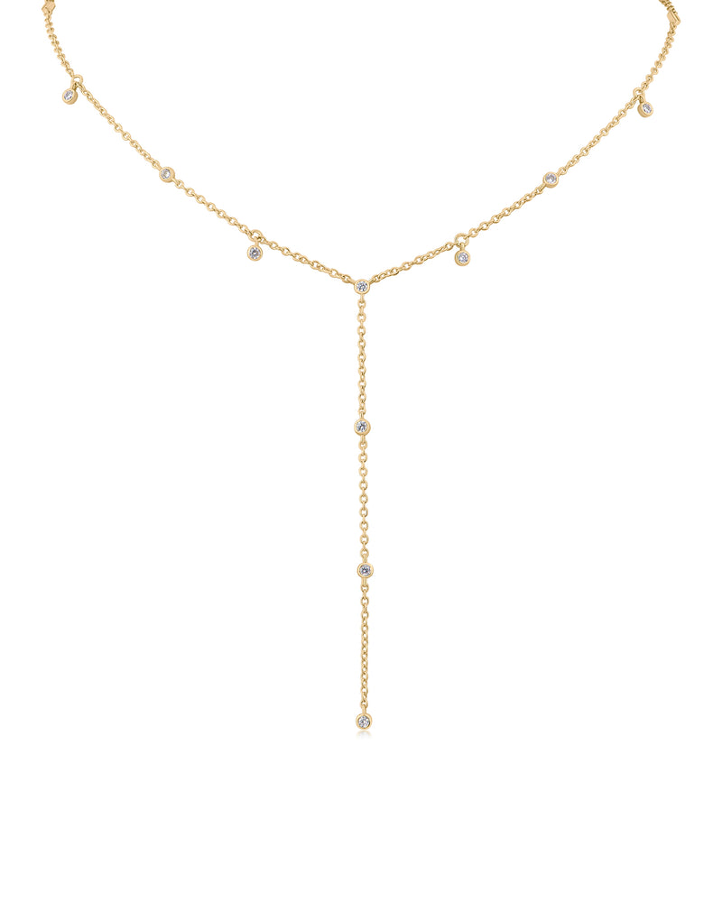 CZ Bezel Y- Necklace