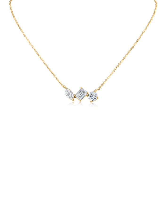 Multi Shape CZ Pendant Necklace