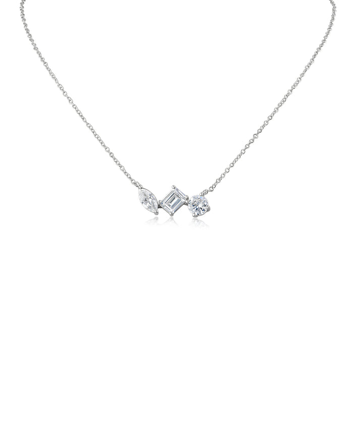 Multi Shape CZ Pendant Necklace