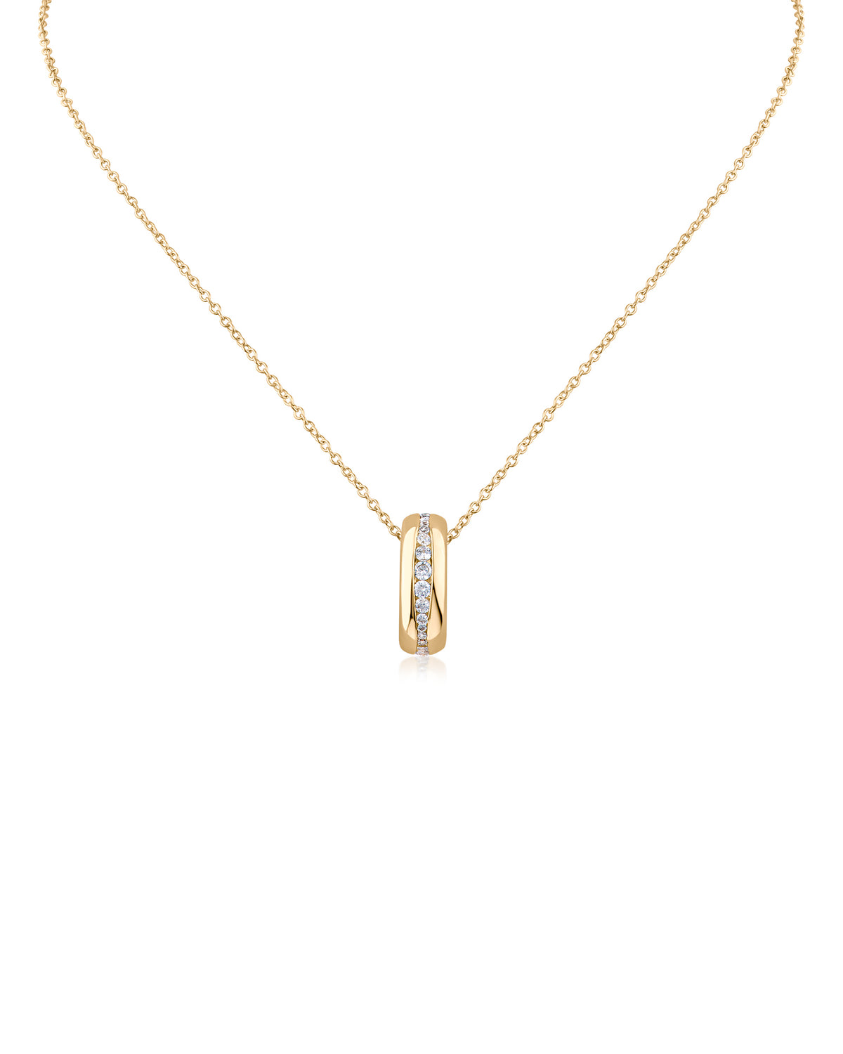 Round CZ Ring Pendant Necklace