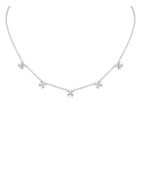 CZ Floral Station Necklace