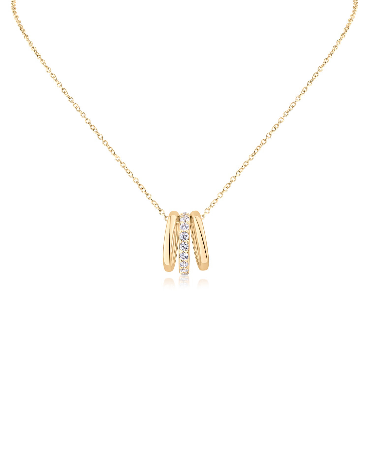 Triple Ring Pendant Necklace