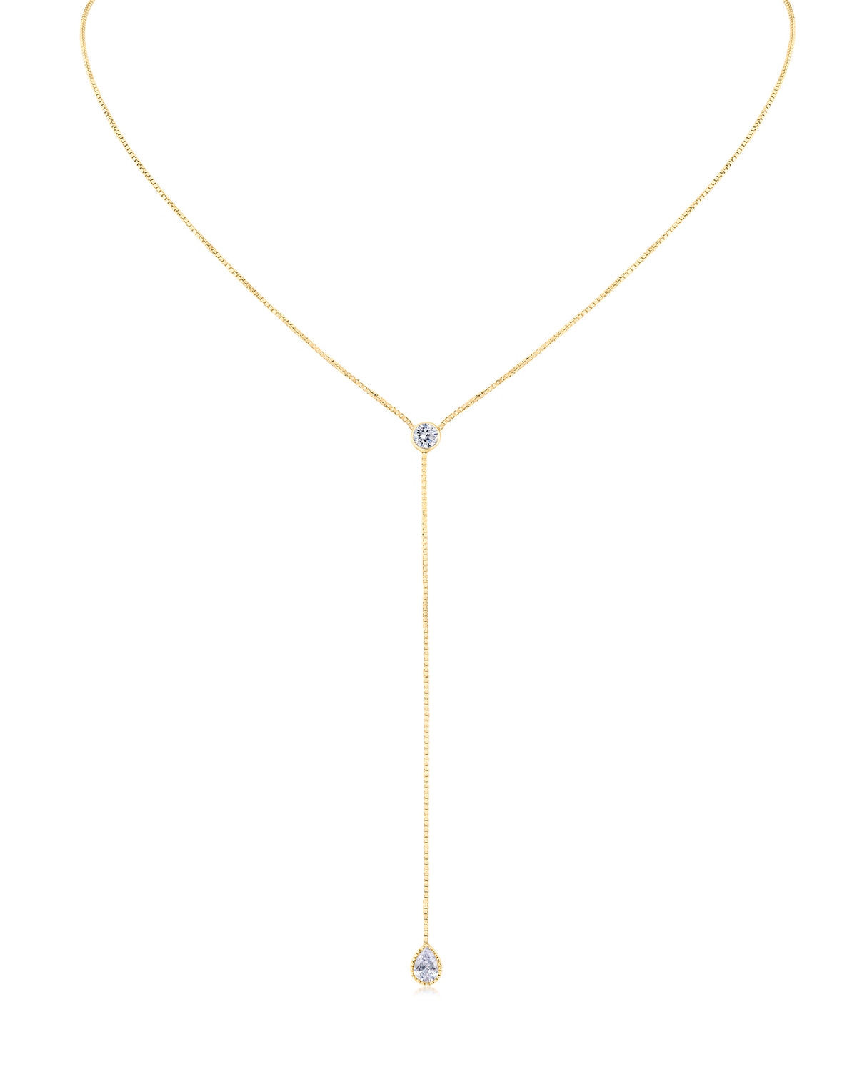 Dainty CZ Y-Drop Necklace
