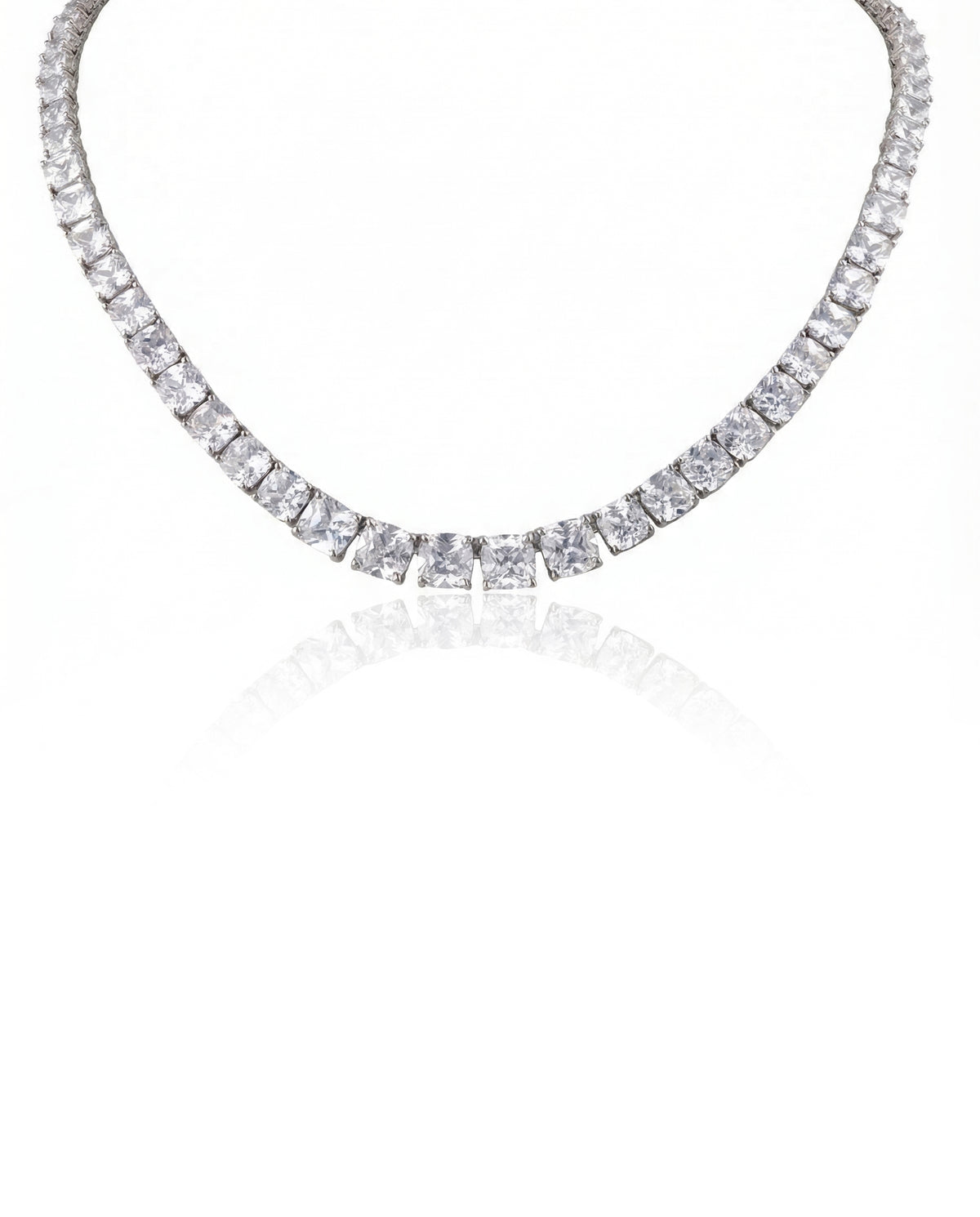 Graduated Cushion CZ Necklace