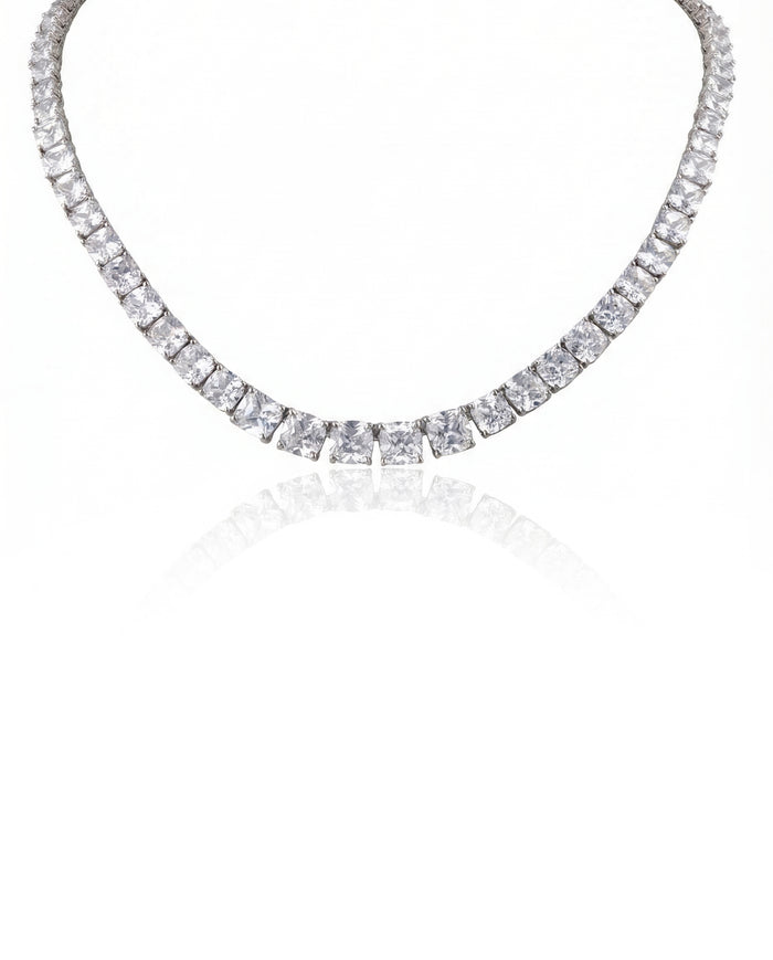 Graduated Cushion CZ Necklace