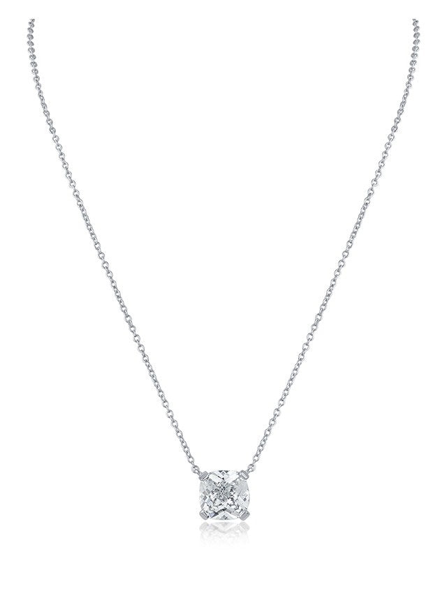 Cushion CZ Pendant Necklace